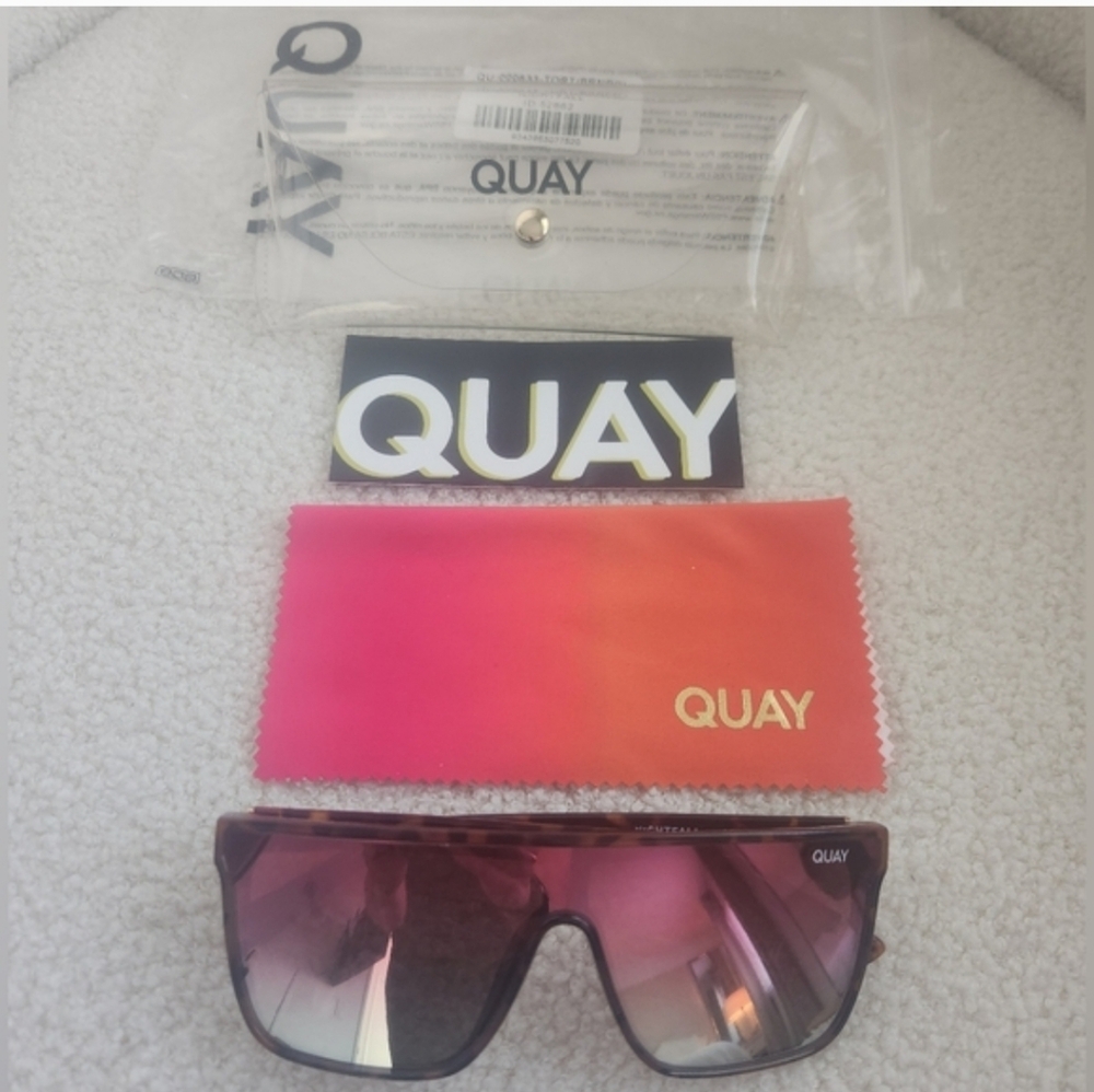 Quay Australia Nightfall Tortoise Brown Polarized Sunglasses MirroredSold Out - Picture 8 of 17